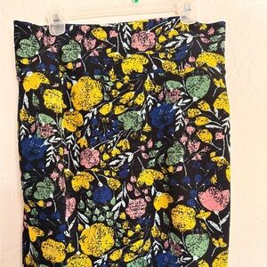 LuLaRoe Black Floral Pencil Skirt
